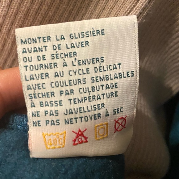 Vintage 90’s Northern Reflections Teal Paisley design Fleece zip up sweater XL - Picture 11 of 12